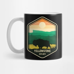 Bison on Yellowstone National Park Graphic Design T-shirt Mug